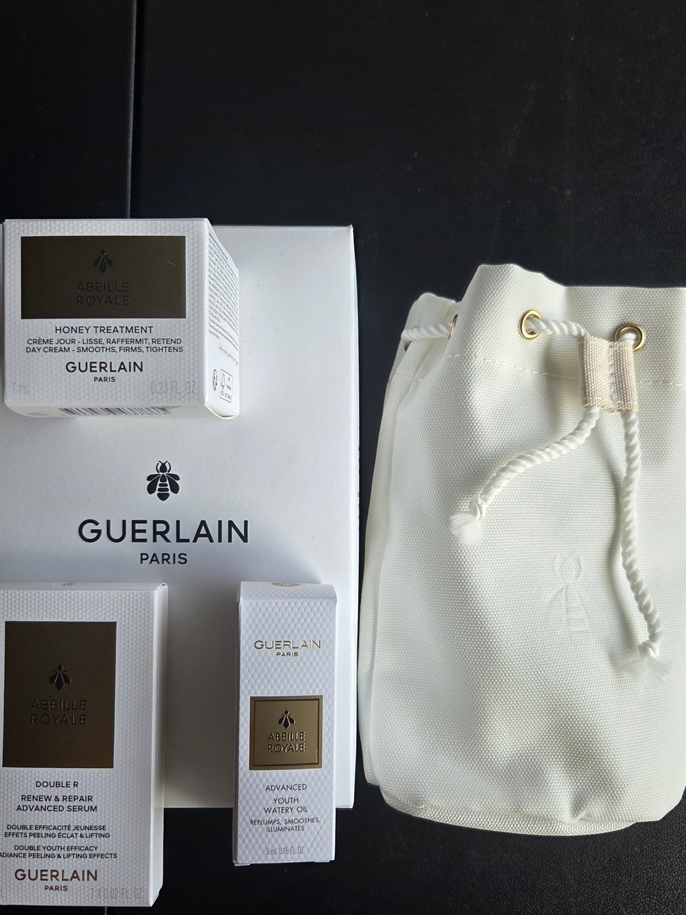 NIB Guerlain Abeille Royale Deluxe Anti-Aging Skincare Travel Trio Set